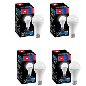 Havells 12W LED B22 Emergency Bulb | Cool Day Light | inverter Bulb for home | 4 Hours Battery backUp| Li-ion Battery | BIS Approved |Pack of 4