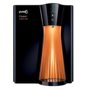 Pureit RO+UV+MF+Copper+Mineral | 7 Stage Purification | 8L Capacity | Suitable for Borewell, Tanker & Municipal Water | Table Top | Wall Mountable | Black & Copper